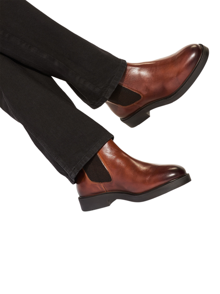 KG Kurt Geiger Douglas Leather Chelsea Boots, Mid Brown - view 2, Mid Brown