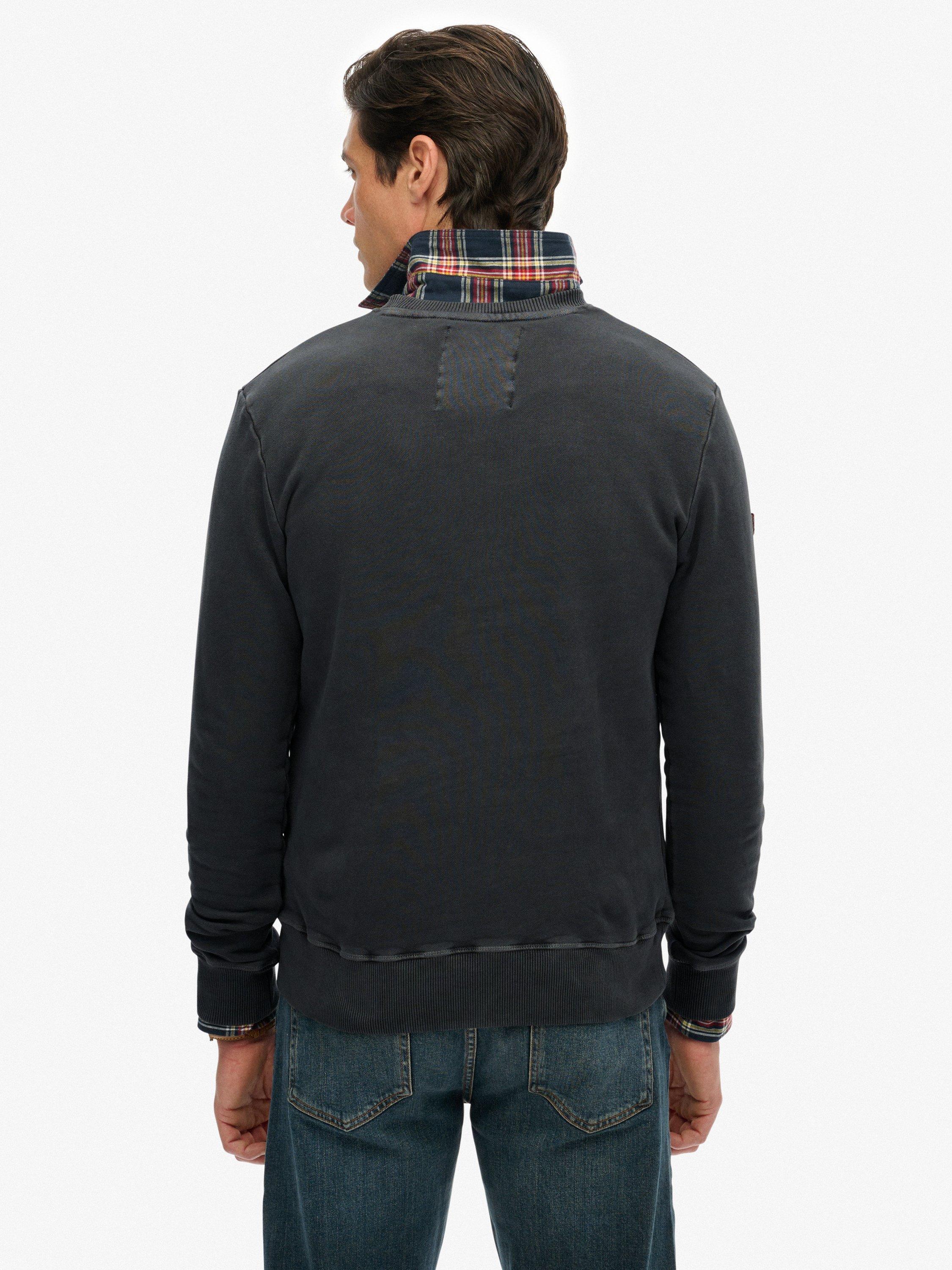Product image 2 of 5, which shows Superdry Athletic Embossed Cotton Sweatshirt, Jet Black, S