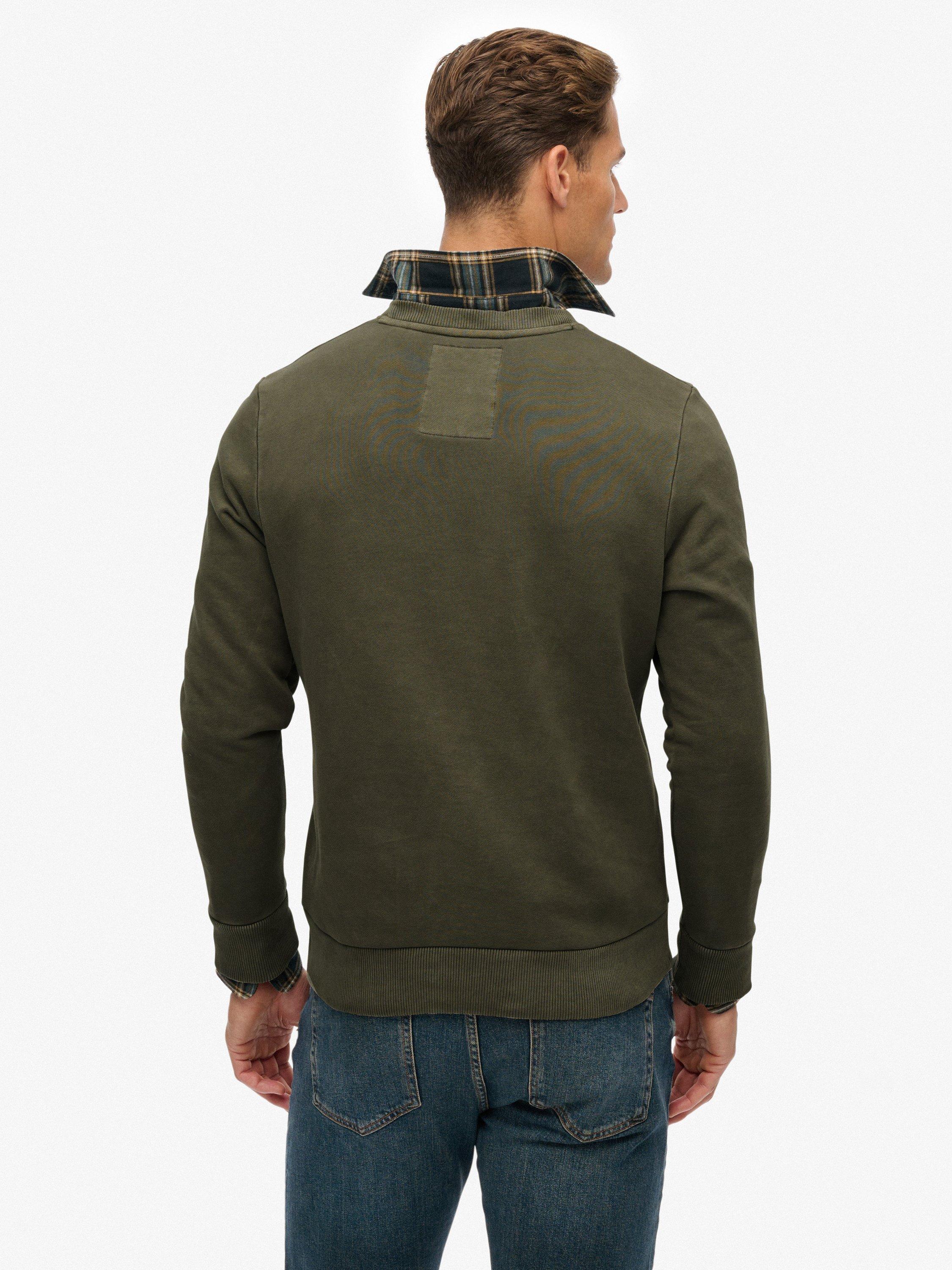 Product image 2 of 5, which shows Superdry Athletic Embossed Cotton Sweatshirt, Olive Green, S