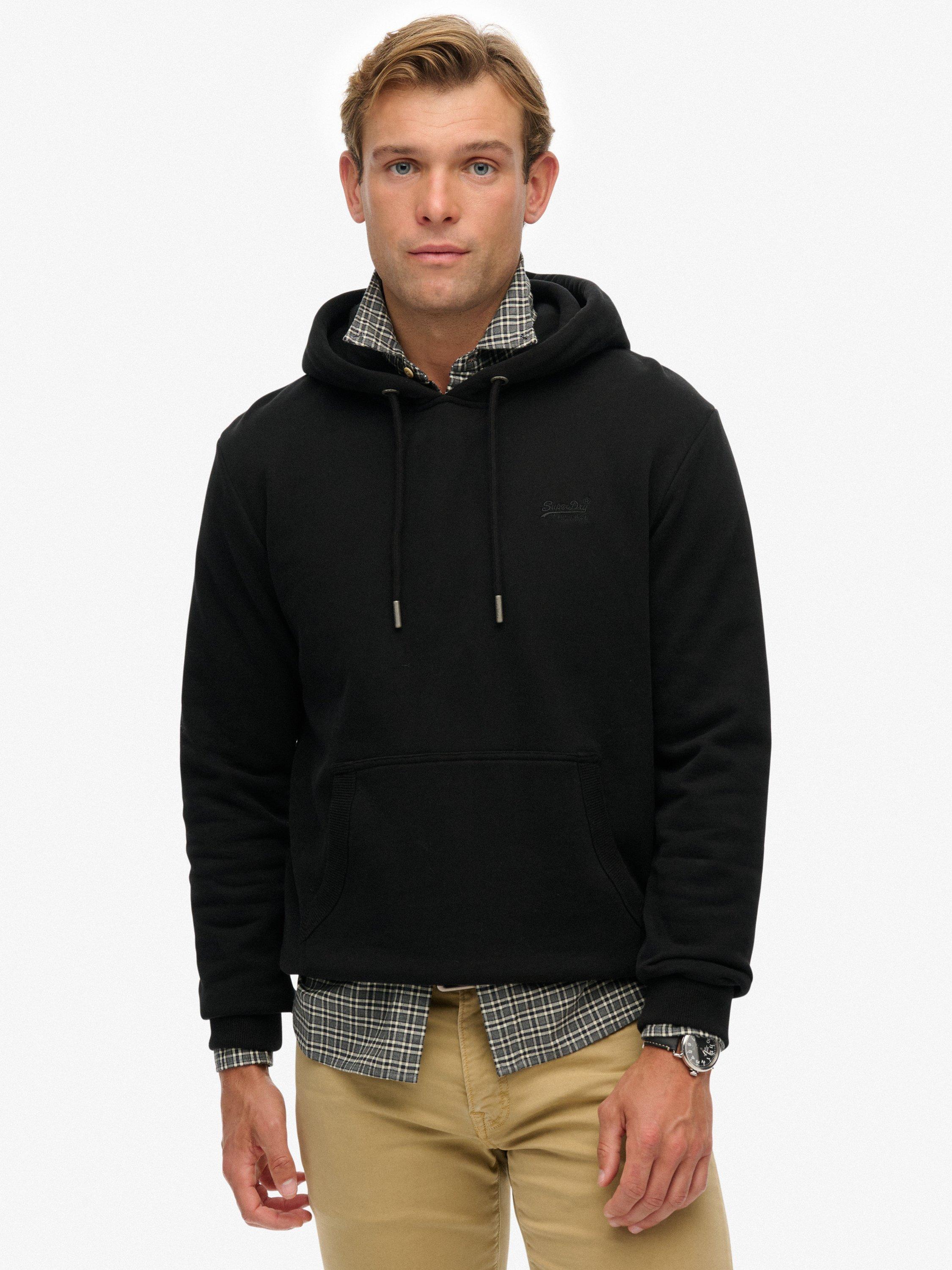 Product image 1 of 5, which shows Superdry Cotton Blend Essential Logo Hoodie, Black, XXL