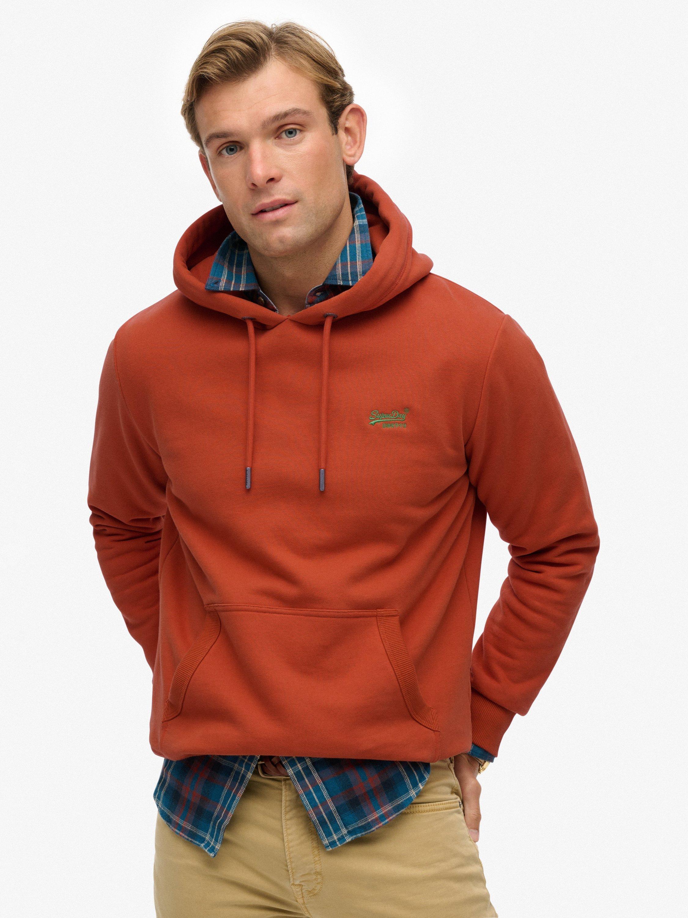 Product image 1 of 6, which shows Superdry Cotton Blend Essential Logo Hoodie, Autumn Glaze Brown, XXXL