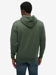 Superdry Cotton Blend Essential Logo Hoodie, Forest Green Marl