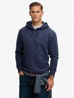 Superdry Cotton Blend Essential Logo Hoodie, Heritage Navy Marl