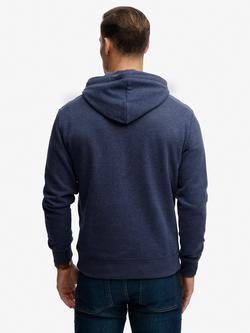 Superdry Cotton Blend Essential Logo Hoodie - view 2, Heritage Navy Marl