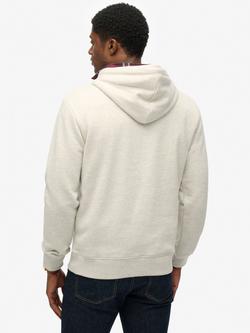 Superdry Cotton Blend Essential Logo Hoodie - view 2, Straw Grey Marl