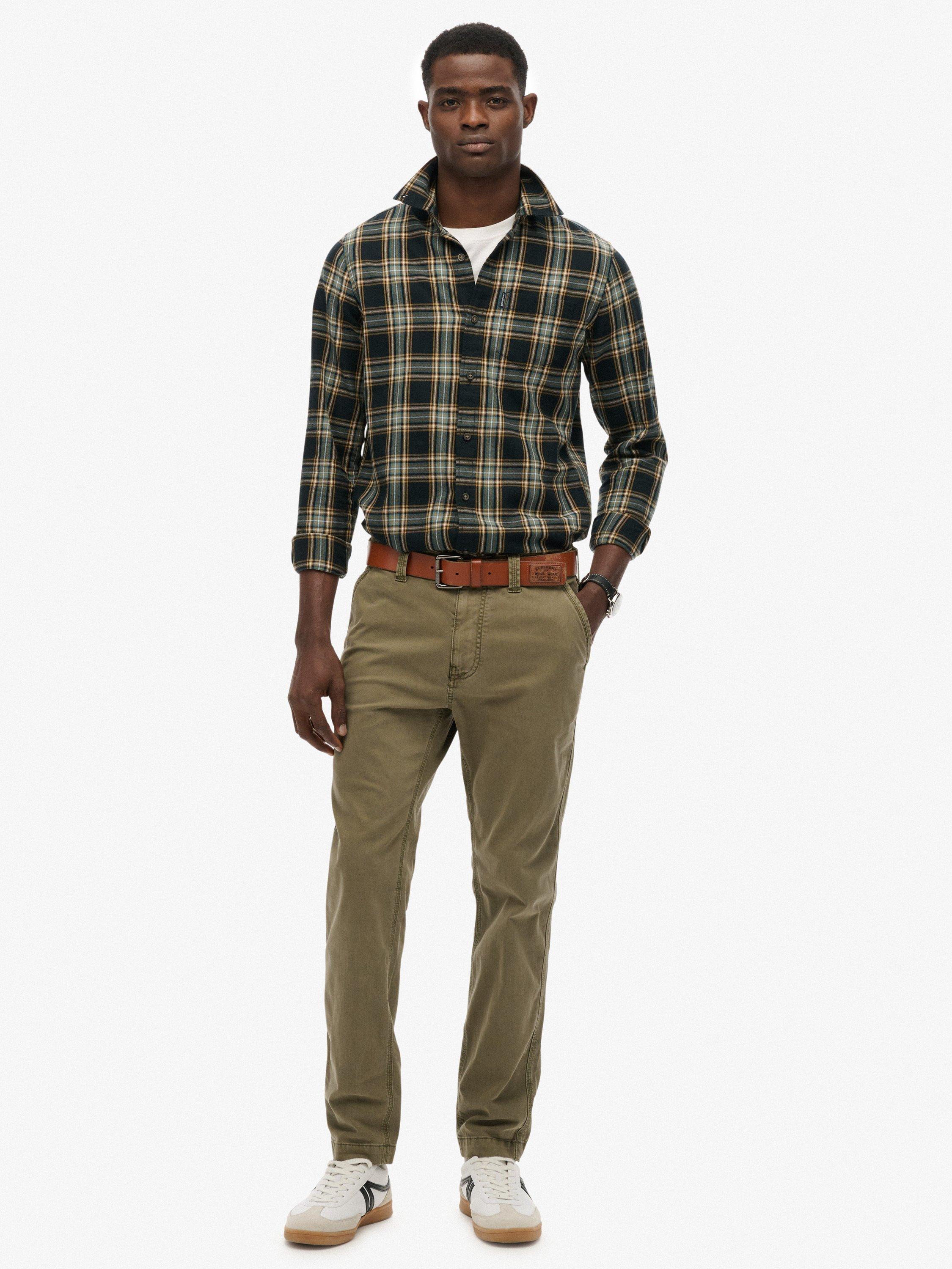 Product image 1 of 7, which shows Superdry Premium Chinos, Chive Green, 34/32