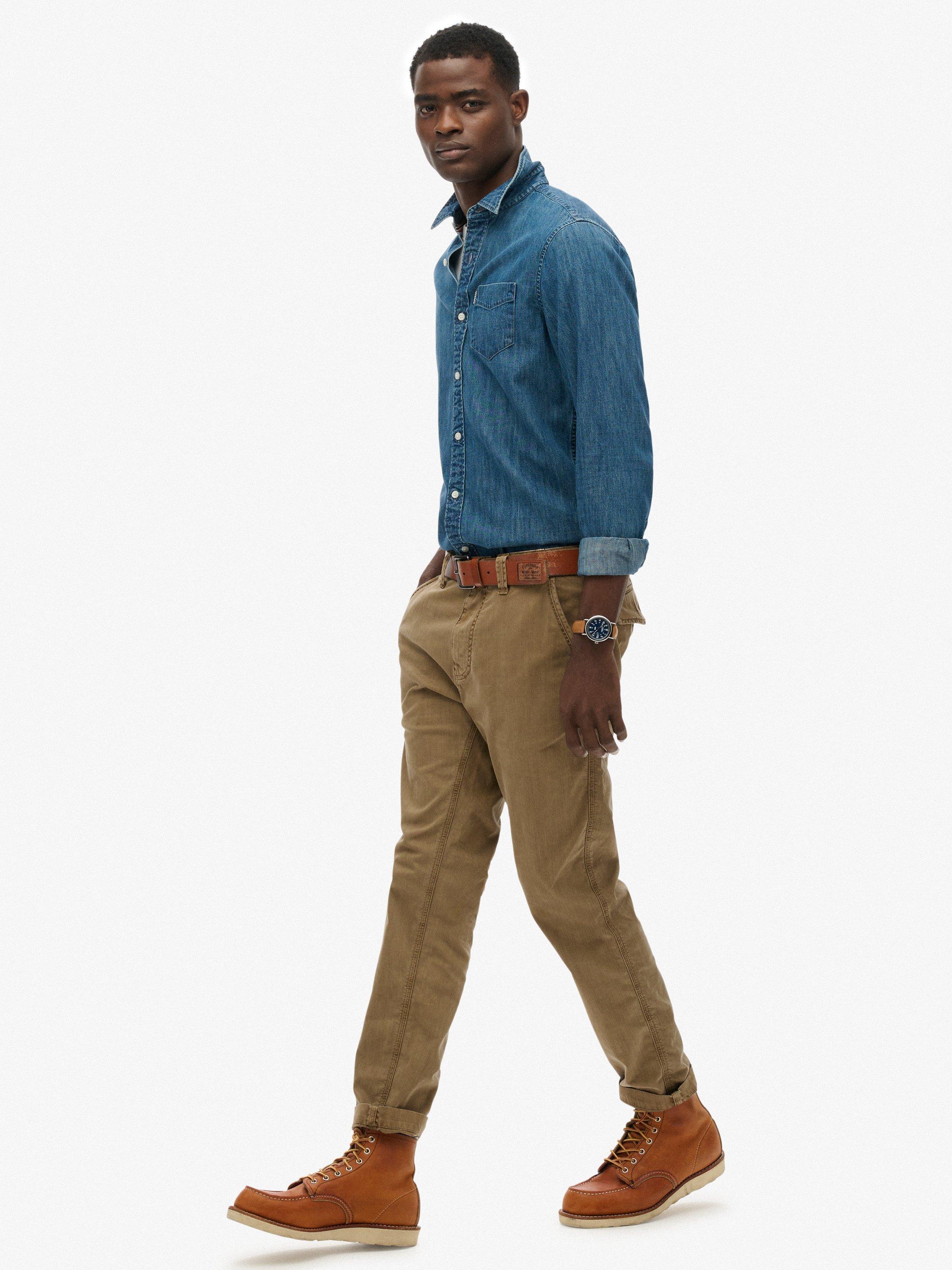 Product image 3 of 7, which shows Superdry Premium Chinos, Tan Khaki, 28/32