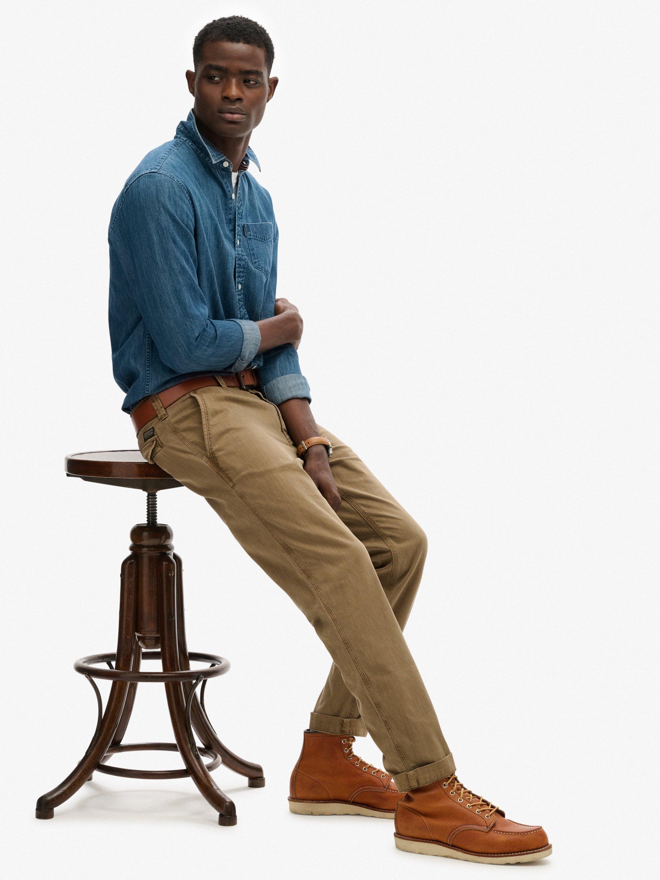 Product image 6 of 7, which shows Superdry Premium Chinos, Tan Khaki, 28/32