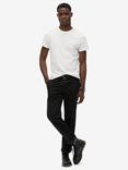 Superdry Sateen 5 Pocket Straight Fit Trousers, Black