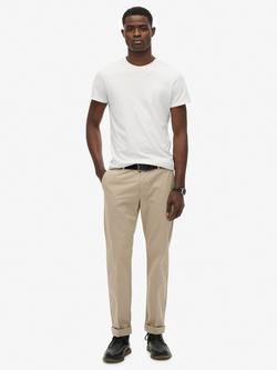 Superdry Straight Fit Chinos, Sandstone Brown, Sandstone Brown