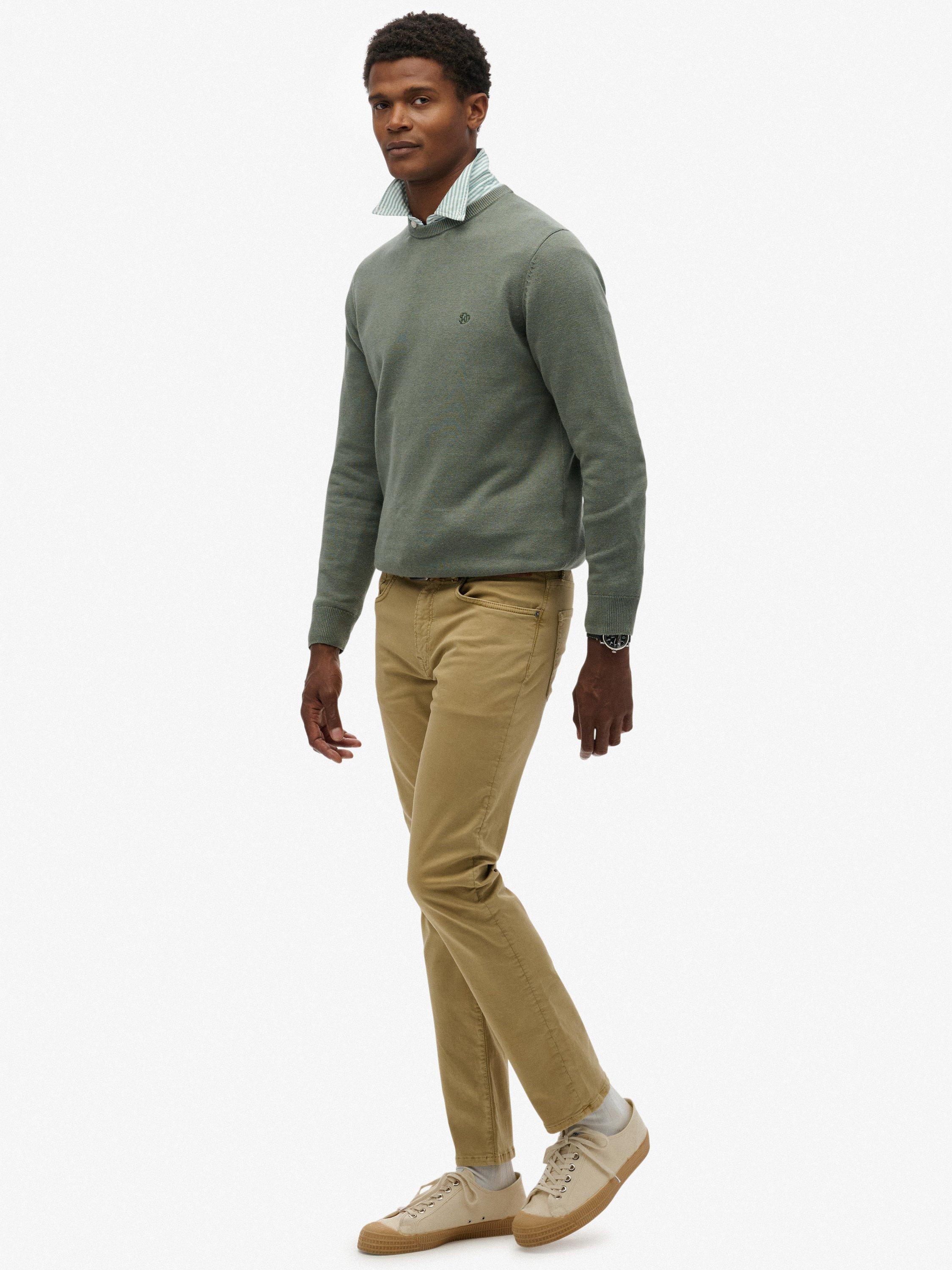 Product image 2 of 7, which shows Superdry Straight Cotton Chinos, American Beige, W33/L34