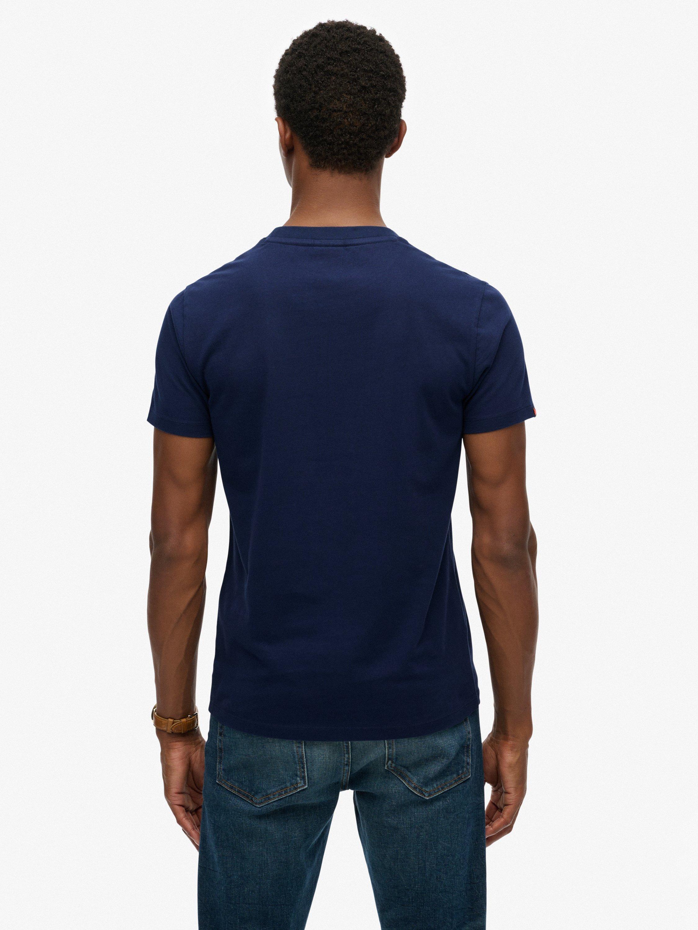 Product image 2 of 6, which shows Organic Cotton Essential Logo T-Shirt, Atlantic Navy, XXL