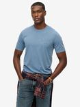 Superdry Cotton Athletic Embossed Relaxed Fit Short Sleeve Logo T-Shirt, Moonlight Blue