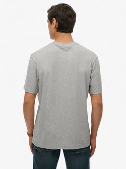 Superdry Cotton Regular Fit Short Sleeve Merchant Graphic T-Shirt, Light Grey Marl - view 2, Light Grey Marl