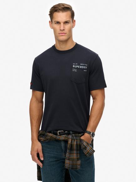 Superdry Cotton Utility Loose Fit Short Sleeve T-Shirt, Washed Black, Washed Black