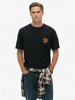 Superdry Cotton Regular Fit Short Sleeve Merchant Graphic T-Shirt, Manor House Black, Manor House Black