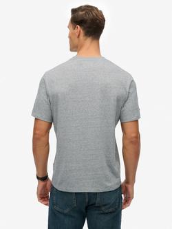Superdry Cotton Regular Fit Short Sleeve Logo T-Shirt, Athletic Grey Marl - view 2, Athletic Grey Marl