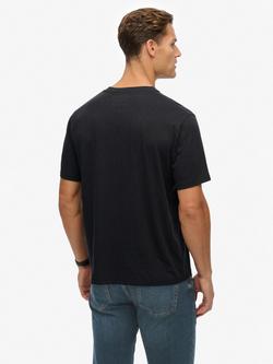 Superdry Cotton Regular Fit Merchant Graphic T-Shirt, Lauren Navy - view 2, Lauren Navy