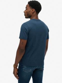 Superdry Outdoor Stripe Logo Relaxed Cotton T-Shirt, Lauren Navy - view 2, Lauren Navy