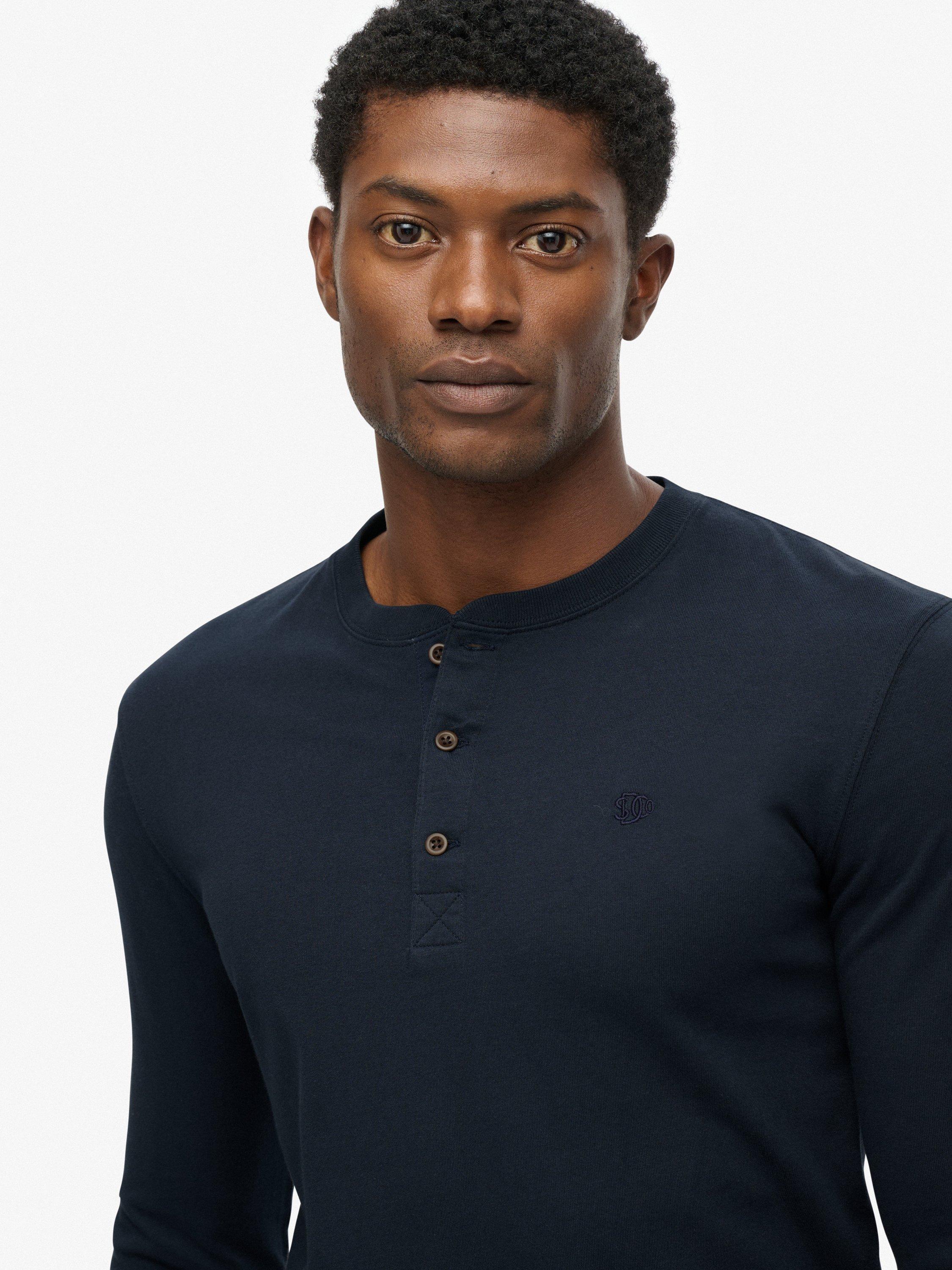 Product image 4 of 11, which shows Superdry Classic Essential Grandad Top, Eclipse Navy, S