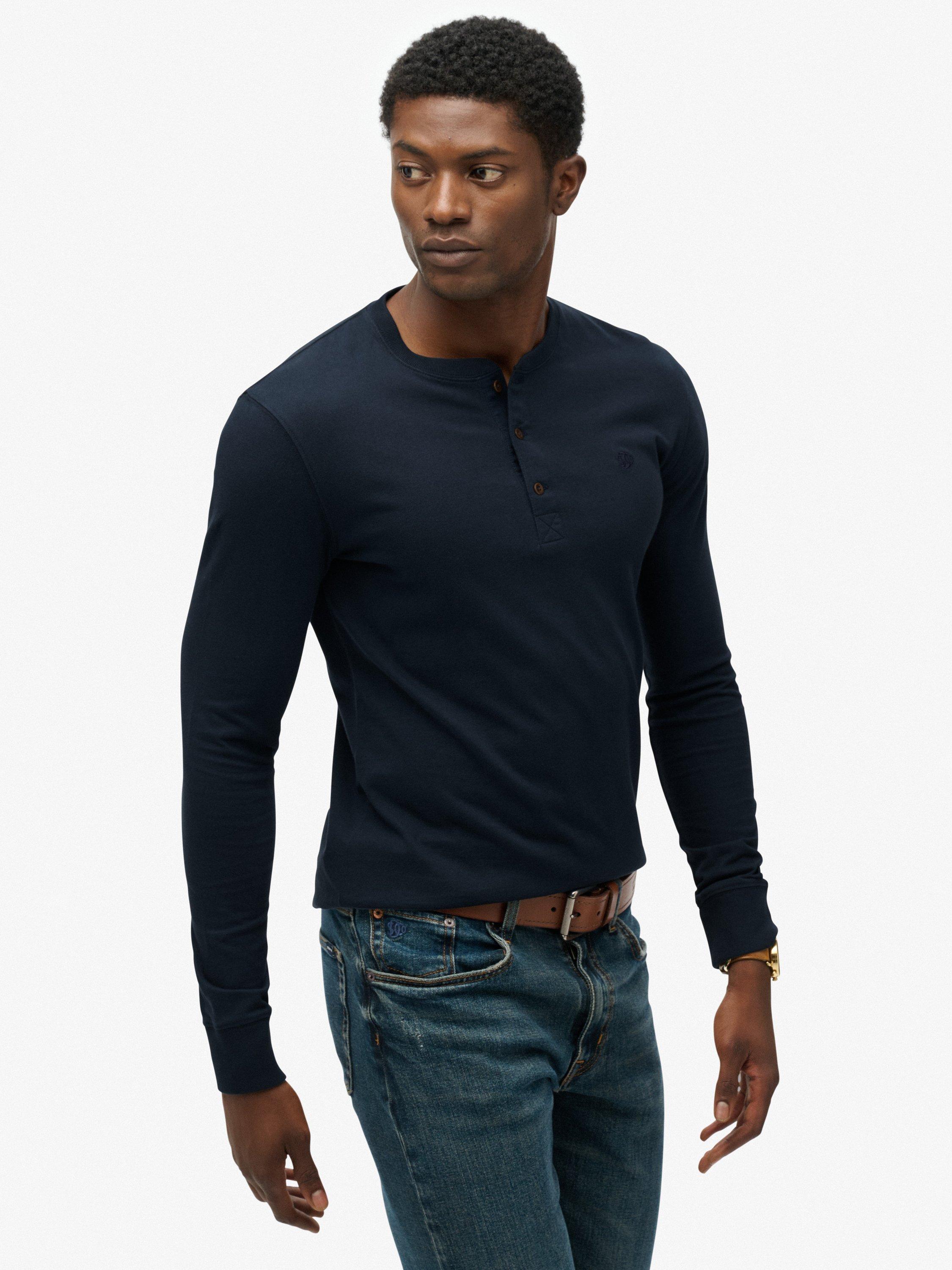 Product image 5 of 11, which shows Superdry Classic Essential Grandad Top, Eclipse Navy, S
