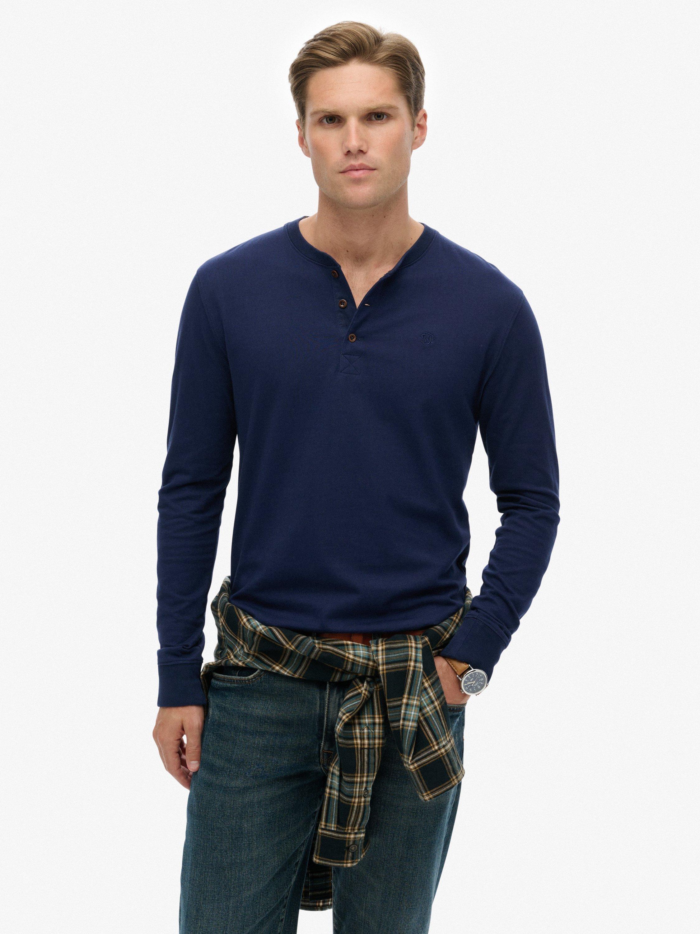 Product image 1 of 5, which shows Superdry Classic Essential Grandad Top, Rich Navy, S