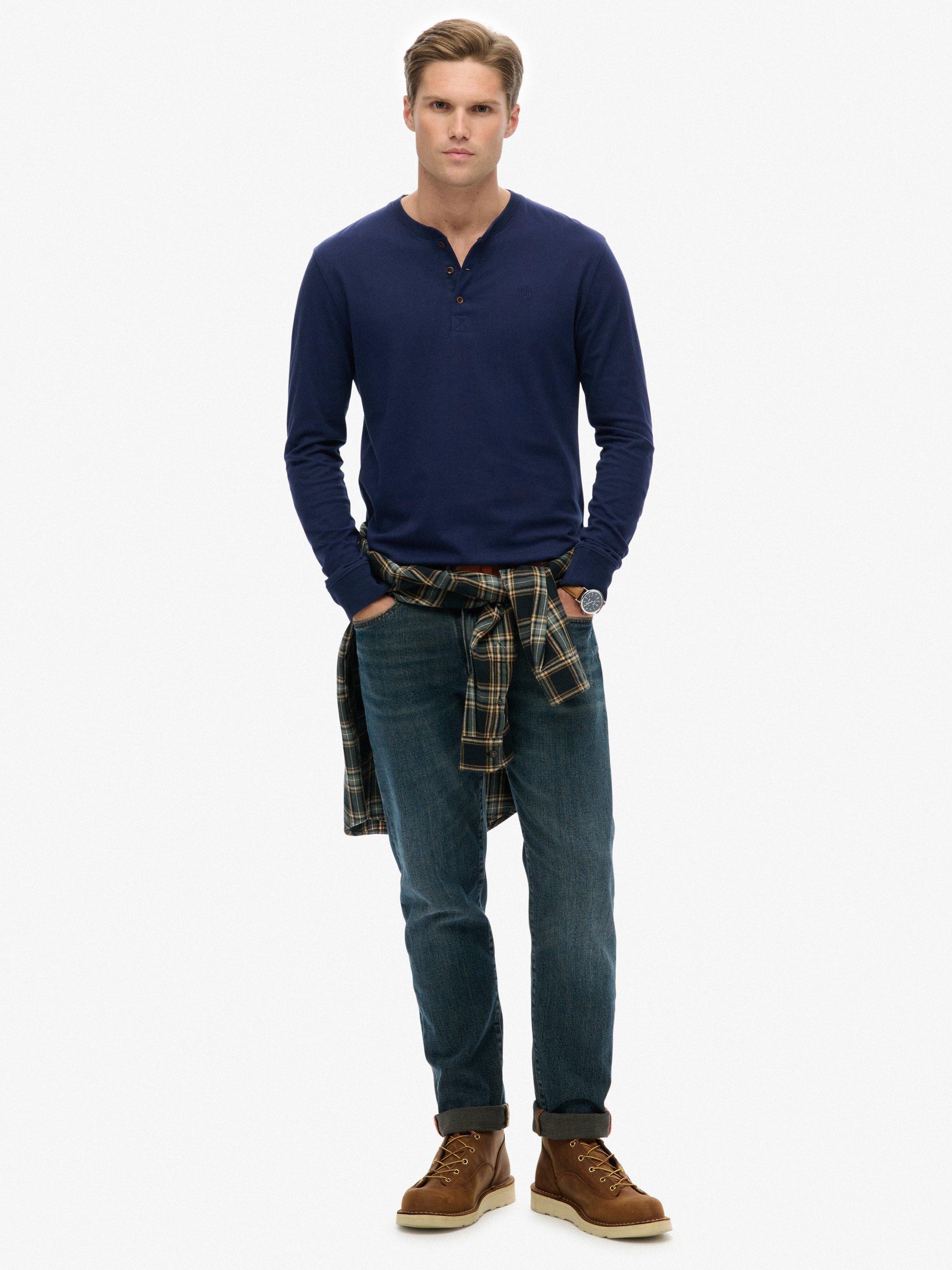 Product image 3 of 5, which shows Superdry Classic Essential Grandad Top, Rich Navy, S