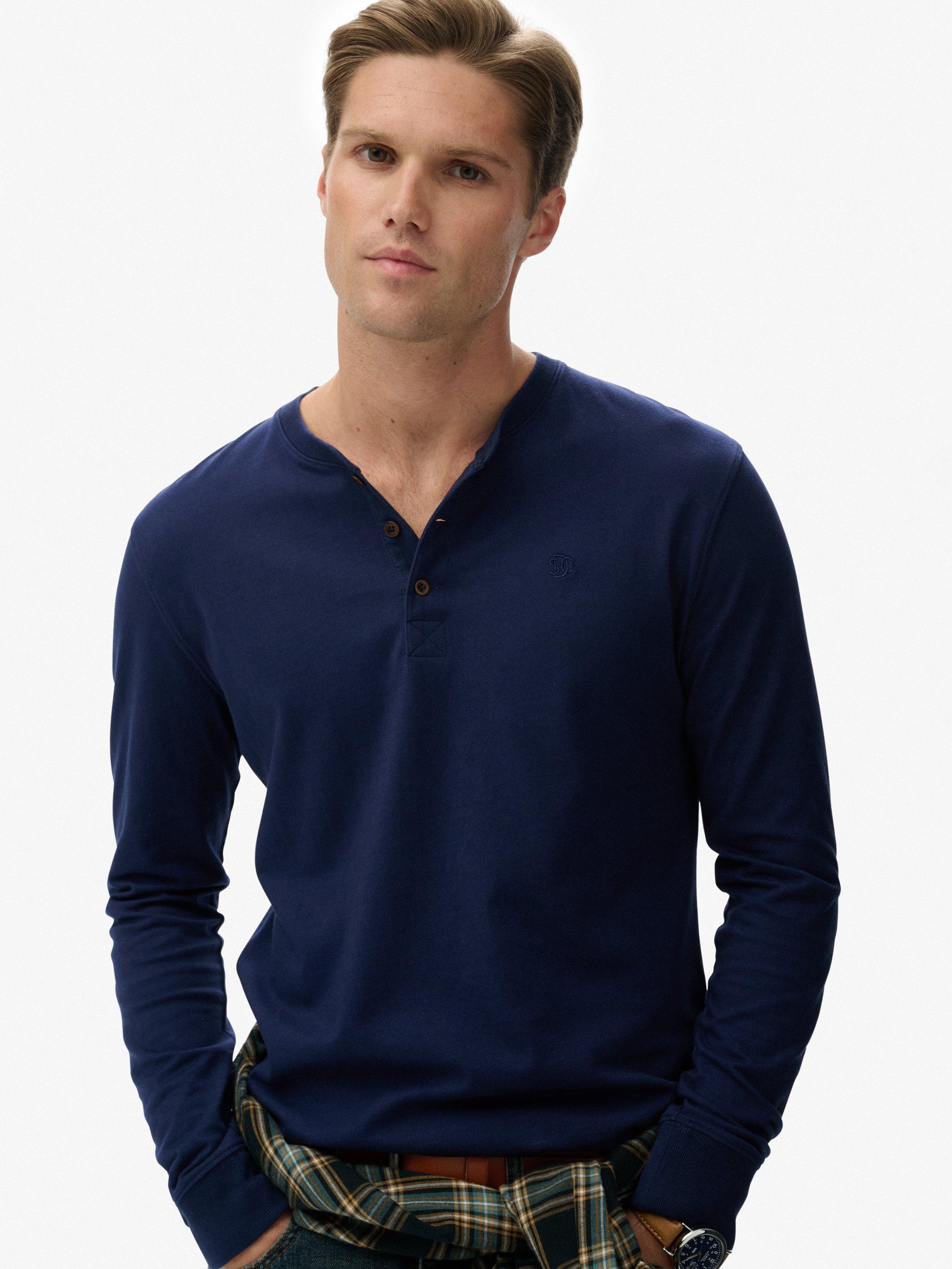 Product image 4 of 5, which shows Superdry Classic Essential Grandad Top, Rich Navy, S