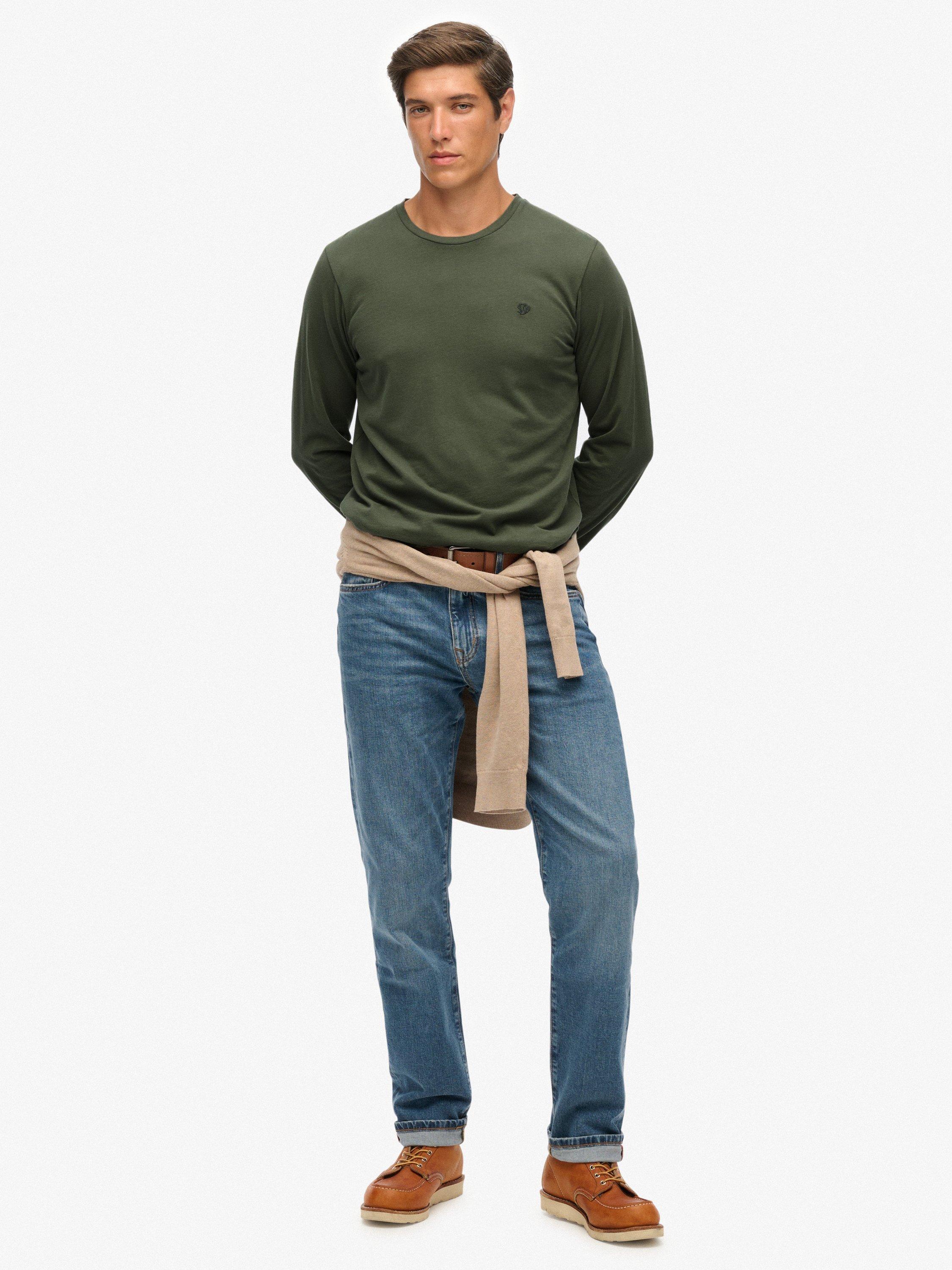 Product image 3 of 6, which shows Superdry Cotton Classic Essential T-Shirt, Beetle Green, XL