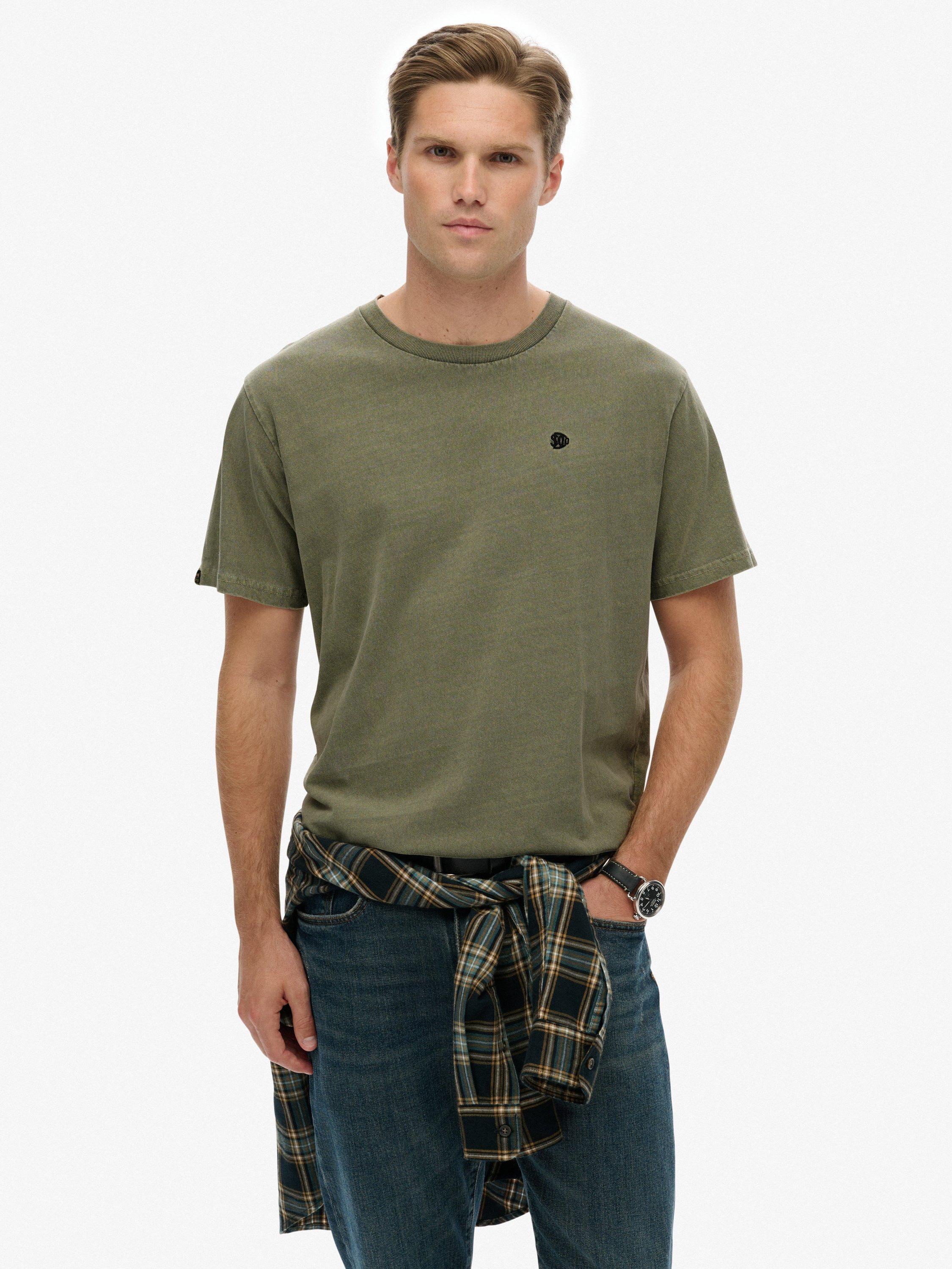 Product image 1 of 6, which shows Superdry Essentials Relaxed T-Shirt, Light Khaki Green, S