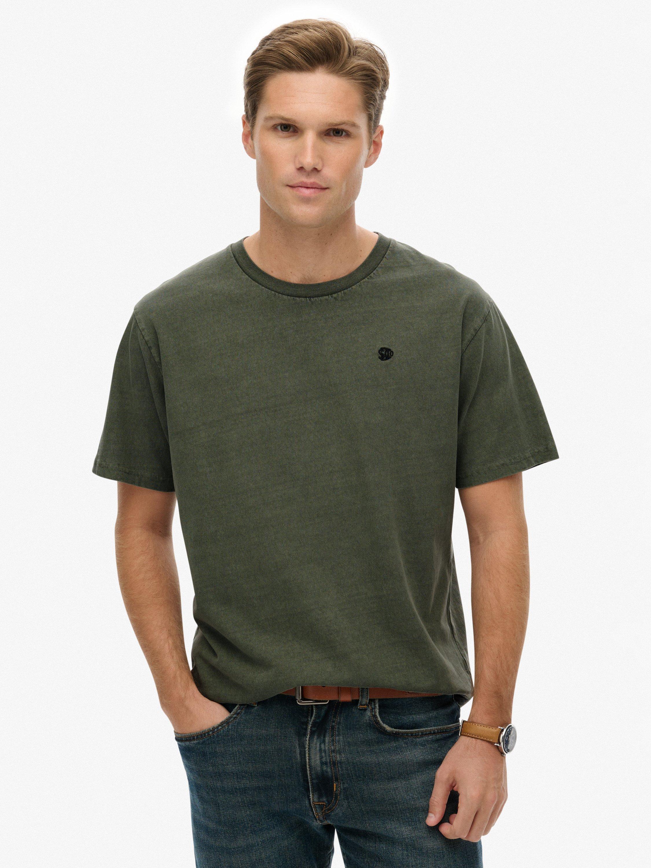 Product image 1 of 6, which shows Superdry Essentials Relaxed T-Shirt, Beetle Green, S