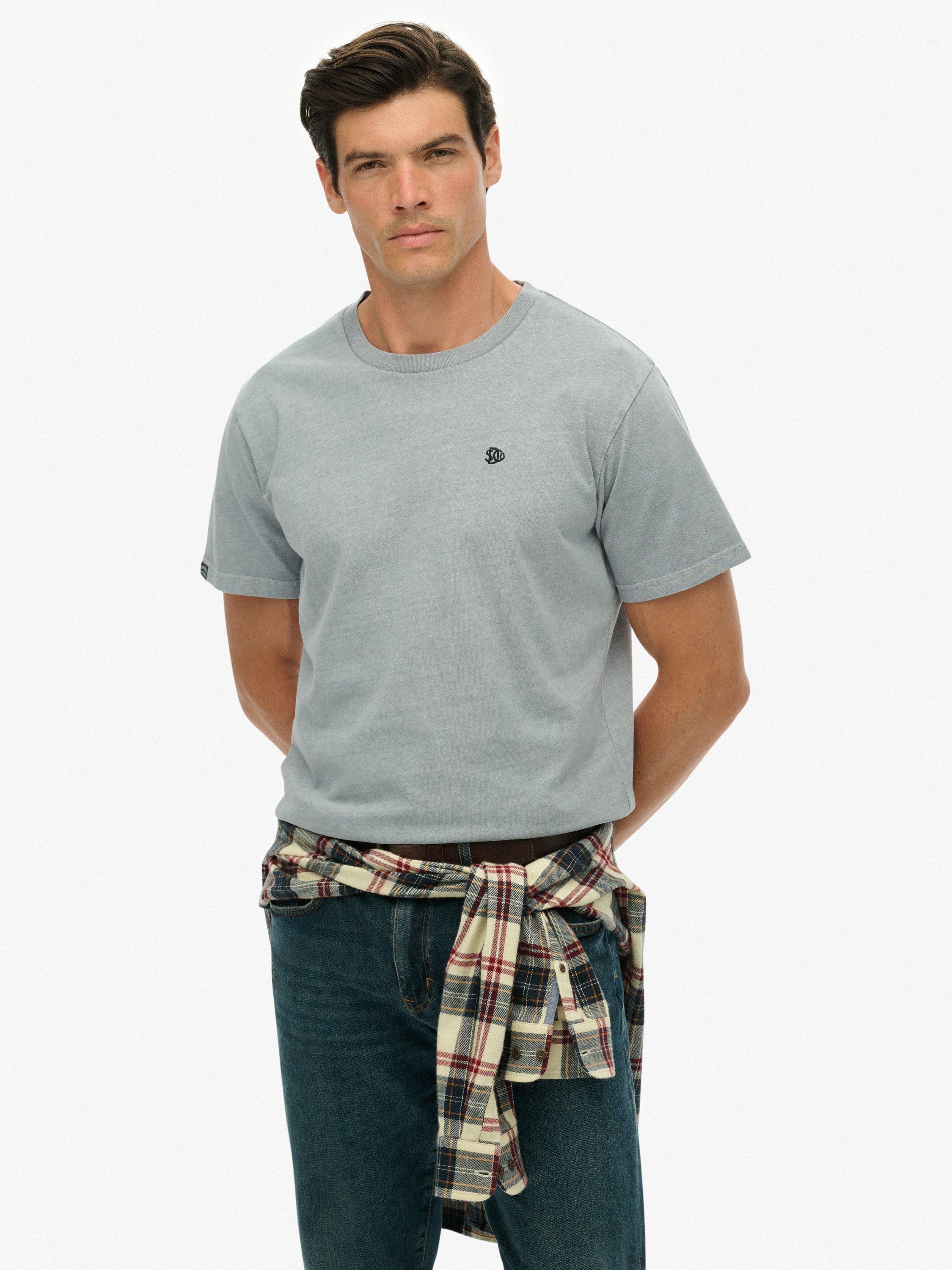 Product image 1 of 5, which shows Superdry Essentials Relaxed T-Shirt, Washed Denim, S