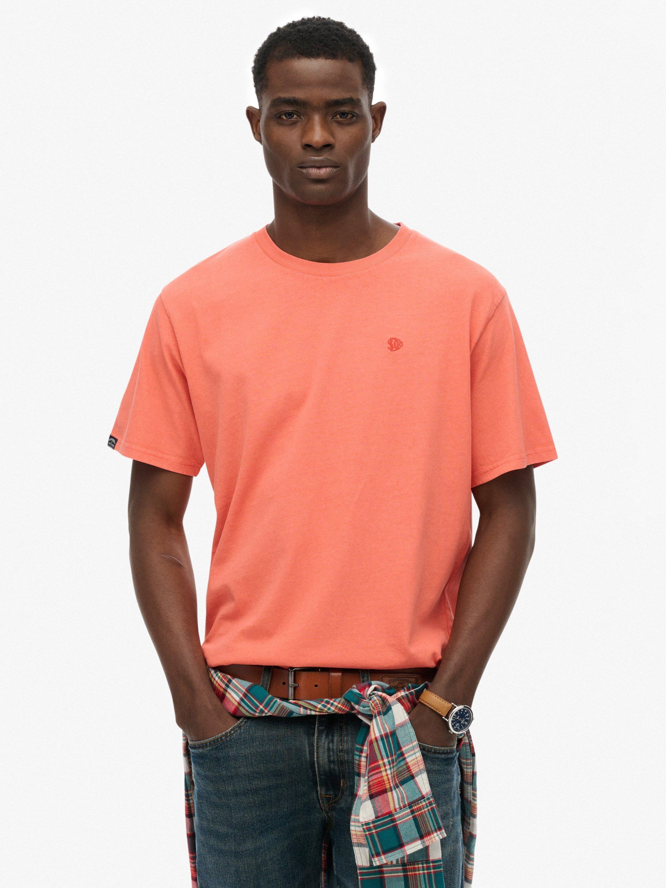 Product image 1 of 6, which shows Superdry Essentials Relaxed T-Shirt, Cali Coral, S