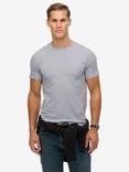 Superdry Organic Cotton Regular Fit Short Sleeve Classic Essential T-Shirt, Light Blue Grey