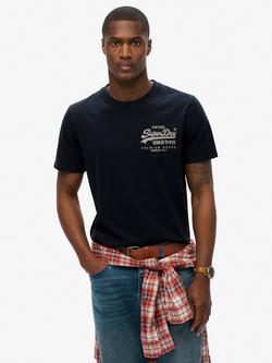 Superdry Cotton Vintage Logo Tokyo Relaxed Fit Short Sleeve Logo T-Shirt, Eclipse Navy, Eclipse Navy