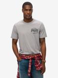 Superdry Cotton Vintage Logo Tokyo Relaxed Fit Short Sleeve Logo T-Shirt, Sleet Grey