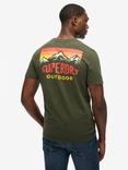 Superdry Cotton Mountain Relaxed Fit Short Sleeve Logo T-Shirt, Olive Green