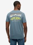 Superdry Cotton Mountain Graphic  Relaxed Fit Short Sleeve T-Shirt, Orion Blue