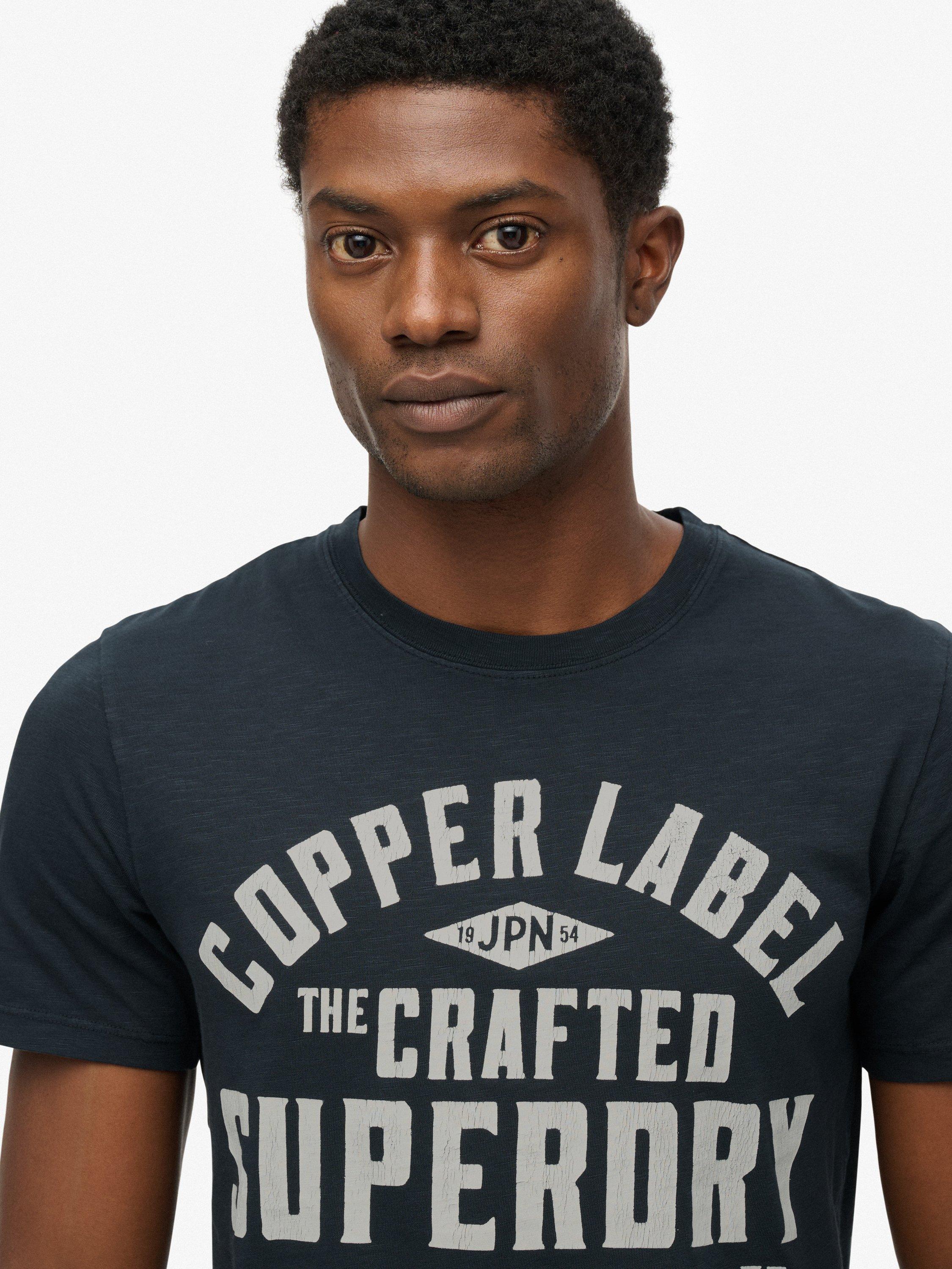 Product image 5 of 6, which shows Superdry Copper Label Relaxed Fit Cotton T-Shirt, Eclipse Navy, M