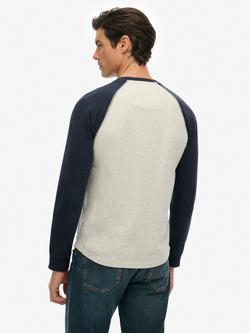 Superdry Cotton Vintage Athletic Baseball T-Shirt - view 2, Grey Grindle/Navy