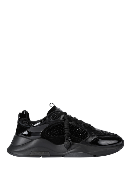 Kurt Geiger London Royston Patent Leather Trainers, Black, Black
