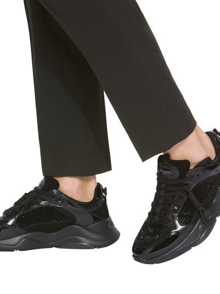 Kurt Geiger London Royston Patent Leather Trainers, Black - view 2, Black