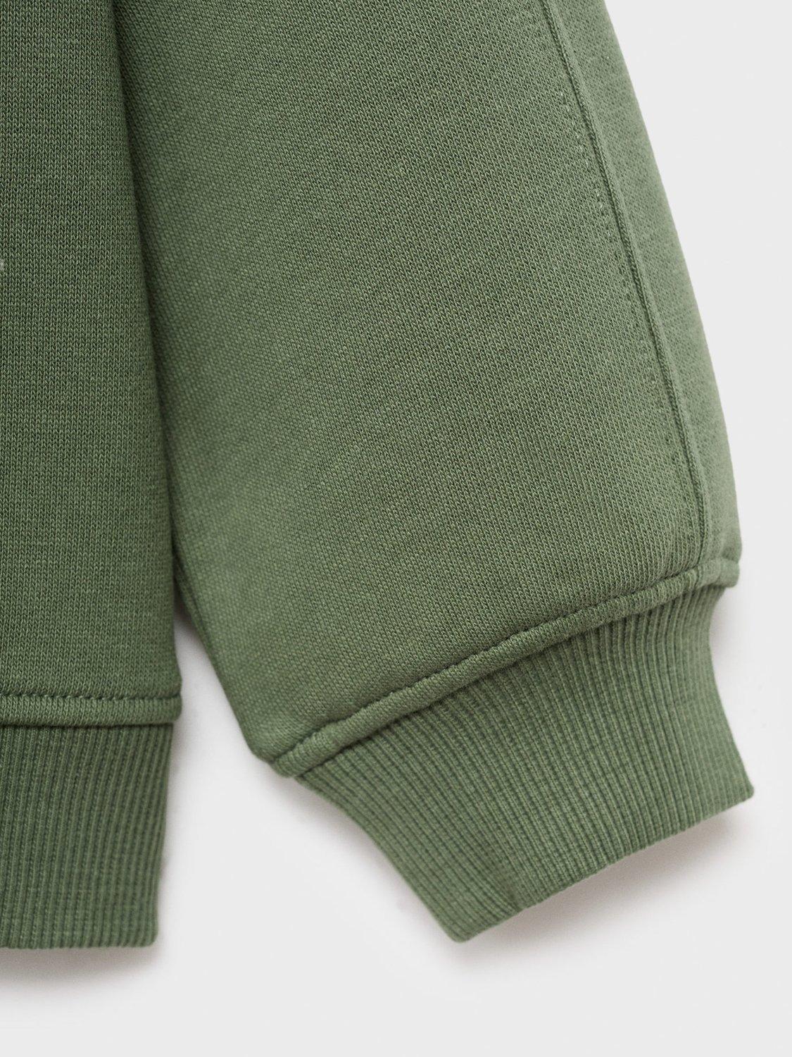 Product image 4 of 4, which shows Mango Kids' Cotton Soho Graphic Sweatshirt, Green, 3-4 years