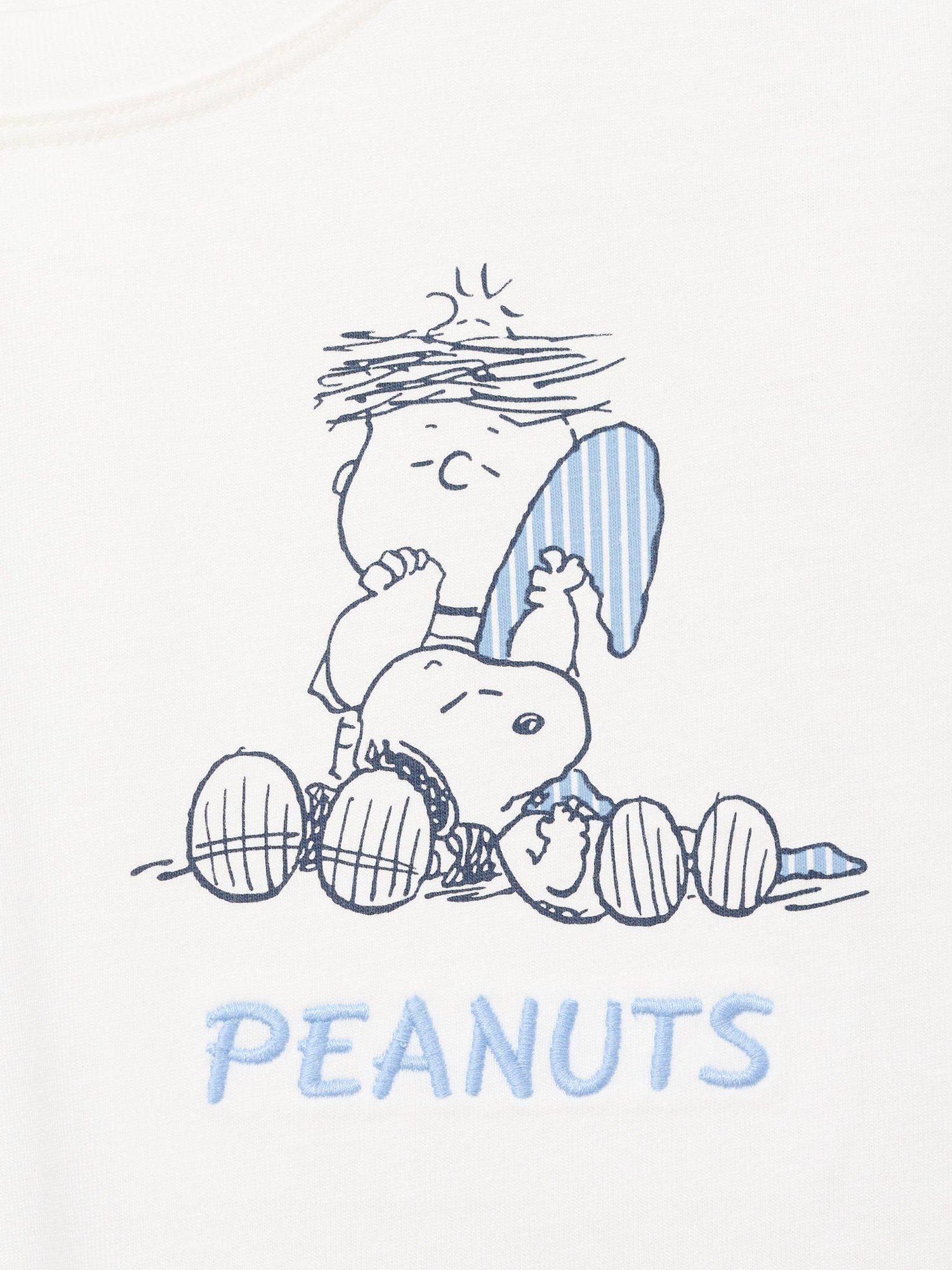 Product image 4 of 4, which shows Mango Kids' Cotton Long Sleeved Snoopy Pyjamas, Medium Blue, 12-18 months
