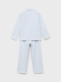 Mango Kids' Cotton Long Sleeved Pyjamas, Light Blue - view 2, Light Blue