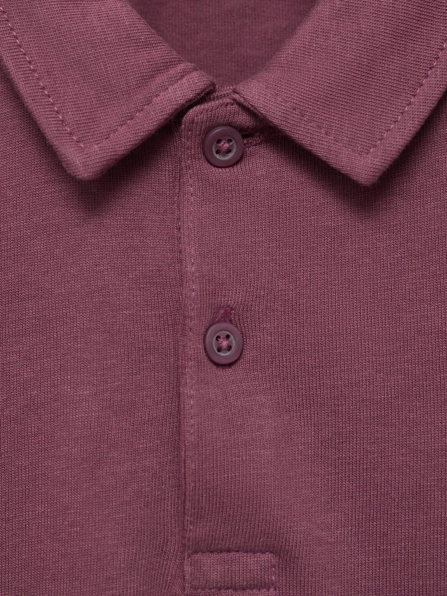 Product image 5 of 5, which shows Mango Kids' Bosco Long Sleeve Polo Shirt, Pink, 9-12 months