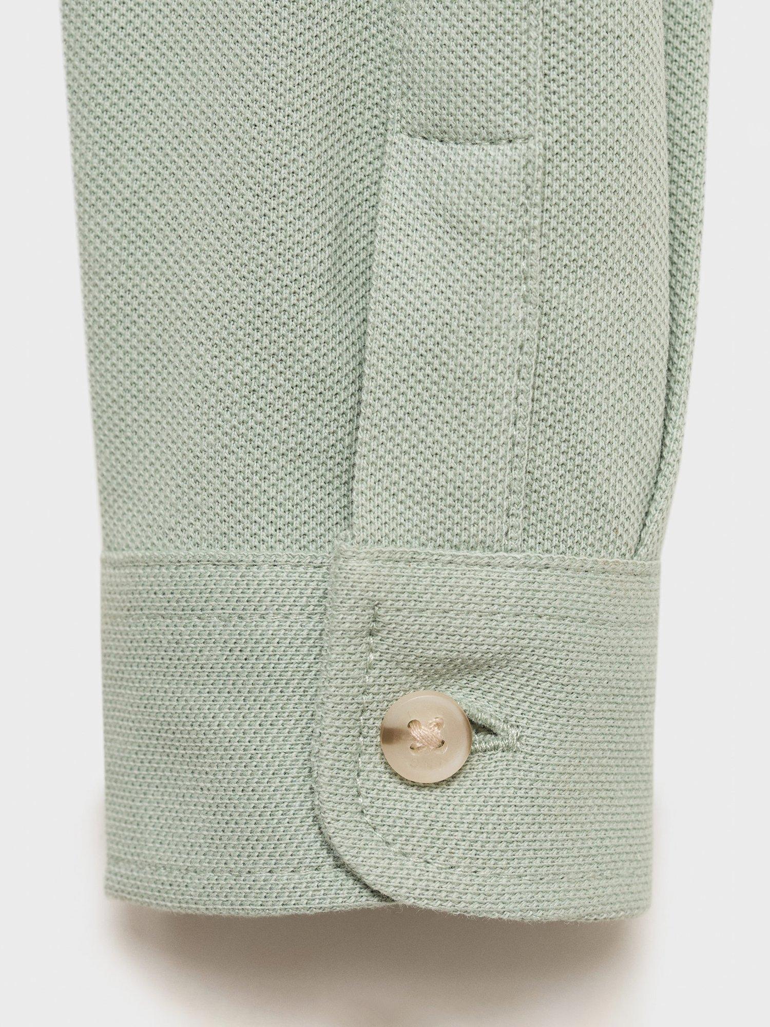 Product image 4 of 5, which shows Mango Kids' Cotton Long Sleeved Shirt, Green, 12-18 months