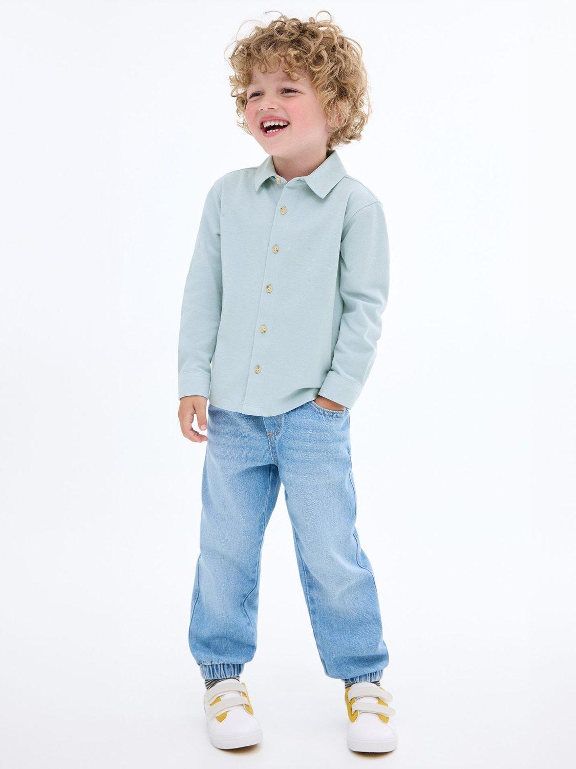 Product image 2 of 6, which shows Mango Kids' Cotton Long Sleeved Shirt, Light Blue, 3-4 years