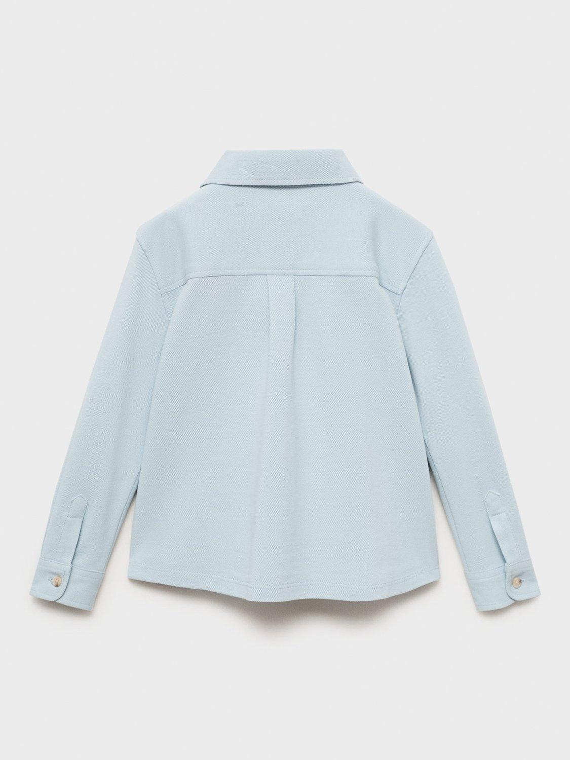 Product image 4 of 6, which shows Mango Kids' Cotton Long Sleeved Shirt, Light Blue, 3-4 years