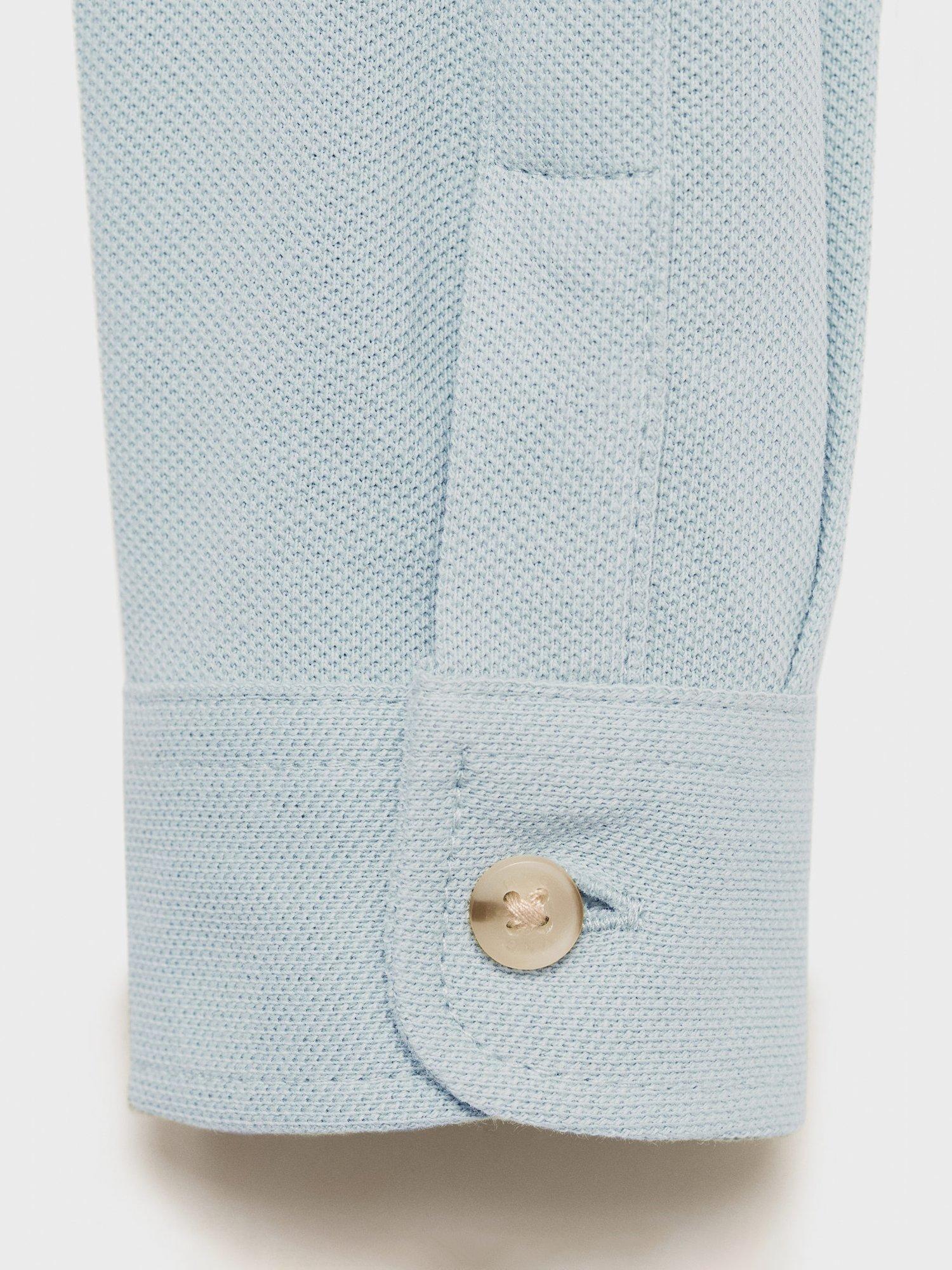Product image 5 of 6, which shows Mango Kids' Cotton Long Sleeved Shirt, Light Blue, 3-4 years